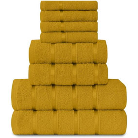 GC GAVENO CAVAILIA 8 Piece Bostonian Oasis Towel Bale Set Ochre Quick Dry And Super Obsorbent towel