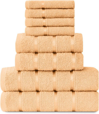 GC GAVENO CAVAILIA 8 Piece Bostonian Oasis Towel Bale Set Peach Quick Dry And Super Obsorbent towel Price Comparisons | Compare The Build