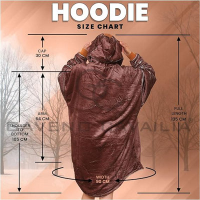 GC GAVENO CAVAILIA Animal Face Blanket Oversized Hoodie Highland Cow Brown Super Soft Fleece Sherpa Sweatshirt