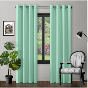 GC GAVENO CAVAILIA Blackout Curtains 66x54 Inches Bedroom Duck Egg Soft & Thermal Insulated Curtains Blocks 80-90% Light