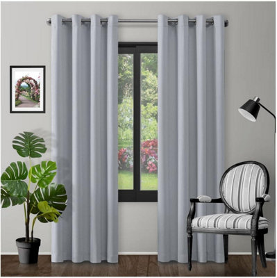 GC GAVENO CAVAILIA Blackout Curtains 66x54 Inches Bedroom Silver Soft & Thermal Insulated Curtains Blocks 80-90% Light