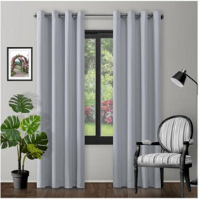 GC GAVENO CAVAILIA Blackout Curtains 66x54 Inches Bedroom Silver Soft & Thermal Insulated Curtains Blocks 80-90% Light