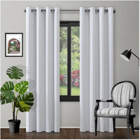 GC GAVENO CAVAILIA Blackout Curtains 66x54 Inches Bedroom White Soft & Thermal Insulated Curtains Blocks 80-90% Light