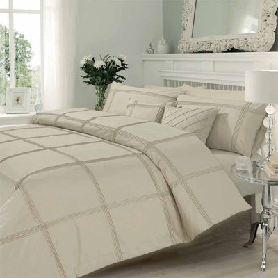 GC GAVENO CAVAILIA Castle Keep Duvet cover bedding set latte king 3PC with embriodery pillowcases and quilt cover