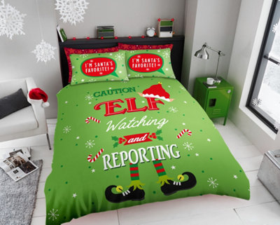 GC GAVENO CAVAILIA Christmas Elf Duvet Cover Single Xmas Fluffy Christmas 1x Quilt Cover (135x200 Cm) With Matching 1x Pillowcase