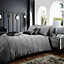 GC GAVENO CAVAILIA Cloud Nine Duvet Cover Bedding Set Single 2PC Silver With Matching Pillowcases