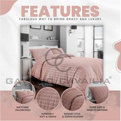 GC GAVENO CAVAILIA Coastal Charm Duvet Cover Bedding Set King 3PC Blush Pink With Matching Pillowcases