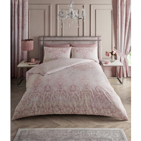GC GAVENO CAVAILIA Damask duvet cover bedding set pink king 3PC with printed quilt cover