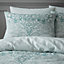 GC Gaveno Cavailia Damask king size quilt cover 3PC set, Reversible duck egg printed quilt cover