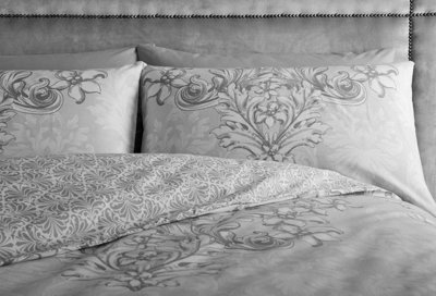 GC Gaveno Cavailia Damask single size quilt cover 2PC set, Reversible grey printed quilt cover