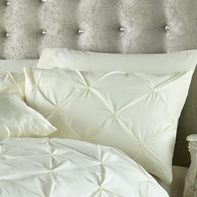 GC GAVENO CAVAILIA Dazzling Diamonds duvet cover bedding set cream king 3PC with pintuck quilt cover