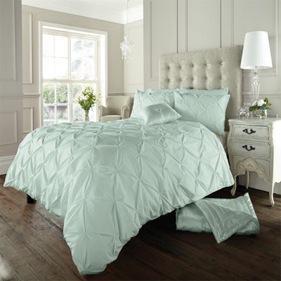 GC GAVENO CAVAILIA Dazzling Diamonds duvet cover bedding set duck egg double 3PC with pintuck quilt cover