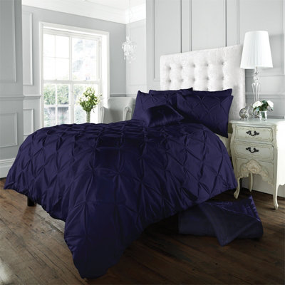 GC GAVENO CAVAILIA Dazzling Diamonds duvet cover bedding set navy double 3PC with pintuck quilt cover