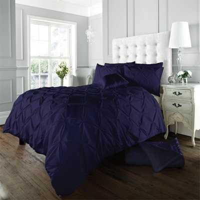 GC GAVENO CAVAILIA Dazzling Diamonds duvet cover bedding set navy king 3PC with pintuck quilt cover