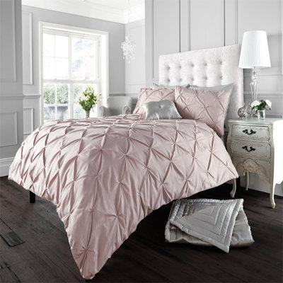 GC GAVENO CAVAILIA Dazzling Diamonds duvet cover bedding set pink double 3PC with pintuck quilt cover