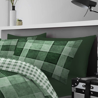 GC GAVENO CAVAILIA Denimium Green Duvet Cover Bedding Set Single Size 2PC with reversible printed Quilt Cover