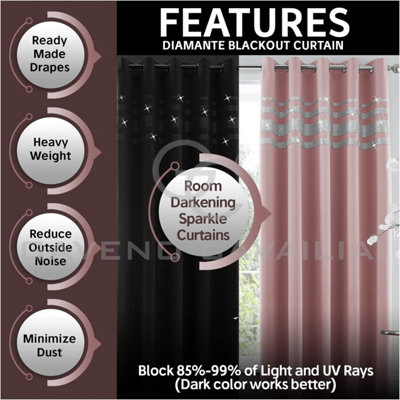 GC GAVENO CAVAILIA Diamante Kendal Blackout 66X54 Inch Blush Pink