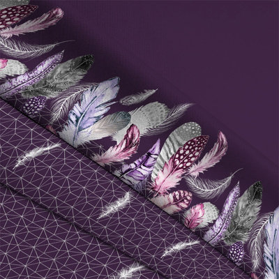 GC GAVENO CAVAILIA Downy Dreams duvet cover bedding set purple single 2PC with reversible geometric printed quilt cover