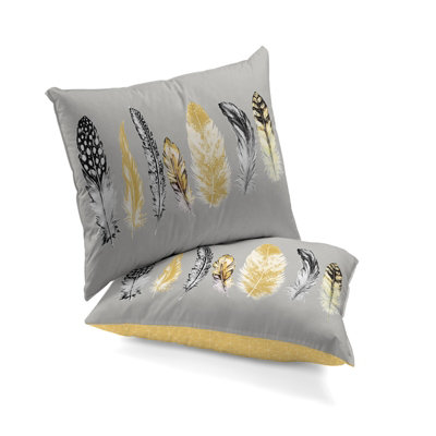 GC GAVENO CAVAILIA Downy Dreams duvet cover bedding set yellow single 2PC with reversible geometric printed quilt cover
