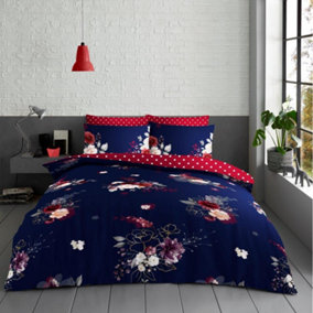 GC GAVENO CAVAILIA Eden duvet cover bedding set blue king 3PC with flowers print quilt cover