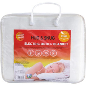 GC GAVENO CAVAILIA Electric Blanket Double Bed Underblanket With 3 Levels Heat Setting, Fleece Heating Pad Grey 120x135 CM