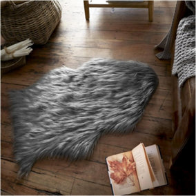 GC GAVENO CAVAILIA Faux Fur Woolly Bliss Rug Grey Warm & Cosy Animal Skin Home Decor Rug