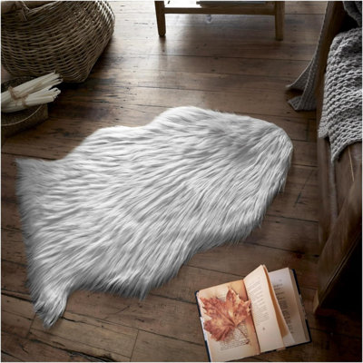 GC GAVENO CAVAILIA Faux Fur Woolly Bliss Rug Silver Warm & Cosy Animal ...