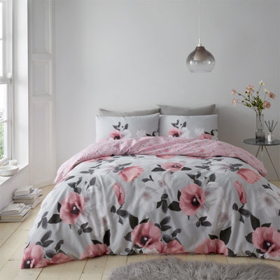 Gaveno Cavailia Set Copripiumino Mila Geometrico - Doppia Faccia Ocra/Grigio, 50% Cotone 50% Poliestere, Matrimoniale