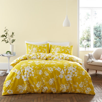 GC GAVENO CAVAILIA Floral world duvet cover bedding set yellow double 3PC with reversible flowers printed quilt cover