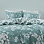GC GAVENO CAVAILIA Floral world duvet king size bedding set 3PC green with reversible flowers printed quilt cover