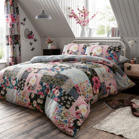 GC GAVENO CAVAILIA Flower Kingdom duvet cover bedding set multi double 3PC with flowers printed quilt cover