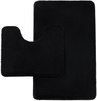 GC GAVENO CAVAILIA Fluffy Bliss 2 Piece Bath Mat Set Black Fluffy Shaggy Super Absorbent & Washable Anti Slip Shower Mat Price Comparisons | Compare The Build