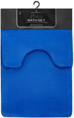 GC GAVENO CAVAILIA Grecian Grace 2 Piece Non Slip Bath Mat Set Purple Quick Dry Water Absorbent Bathroom Shower Mat Pedestal Set