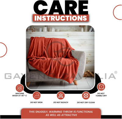 GC GAVENO CAVAILIA Fluffy Pop Throw 150x200CM Rust Lightweight ...