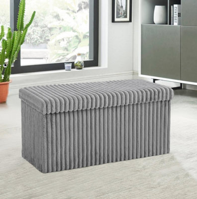 新発売の Cavailia Gaveno GC Foldable Indoor Box Bench Storage Ribbed 本棚・絵本棚・マガジンラック