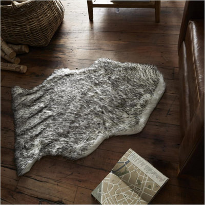 GC GAVENO CAVAILIA Frost Fur Husky Rug Black Warm & Cosy Animal Skin Home Decor Rug