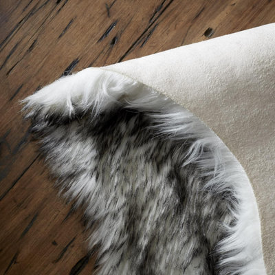 GC GAVENO CAVAILIA Frost Fur Husky Rug Black Warm & Cosy Animal Skin Home Decor Rug