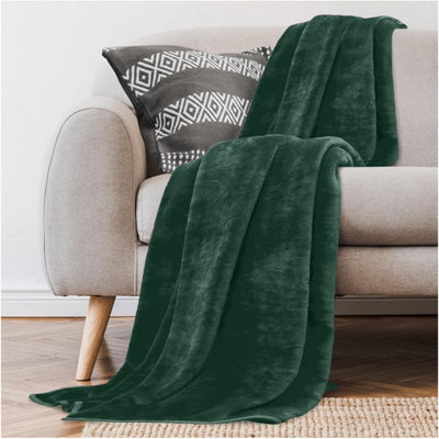 Flannel Blankets Dark Green Fur Throw Emerald Green Sherpa Blanket