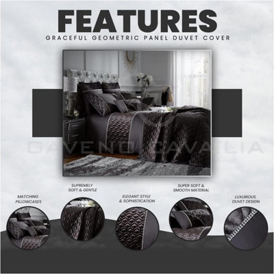 GC GAVENO CAVAILIA Gleaming Gemstone duvet cover bedding set black single 2PC with embriodery quilt cover