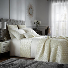 GC GAVENO CAVAILIA Gleaming Gemstone duvet cover bedding set cream single 2PC with embriodery quilt cover