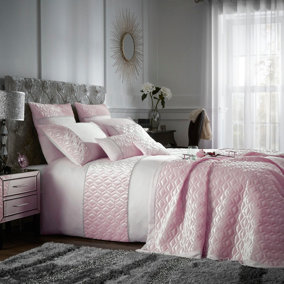 GC GAVENO CAVAILIA Gleaming Gemstone duvet cover bedding set pink super king 3PC with embriodery quilt cover