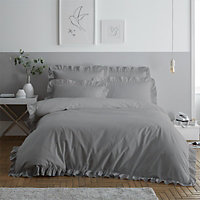 GC GAVENO CAVAILIA Graceful Cascades Duvet cover bedding set grey single 2PC with plain pillowcase and quilt cover