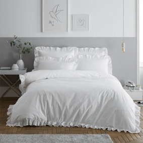GC GAVENO CAVAILIA Graceful Cascades Duvet cover bedding set white double 3PC with plain pillowcase and quilt cover