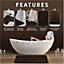 GC GAVENO CAVAILIA Grecian Grace 2 Piece Non Slip Bath Mat Set Choco Quick Dry Water Absortbent Bathroom Shower Mat & Pedestal Set