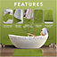 GC GAVENO CAVAILIA Grecian Grace 2 Piece Non Slip Bath Mat Set Green Quick Dry Water Absorbent Bathroom Shower Mat & Pedestal Set