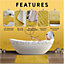 GC GAVENO CAVAILIA Grecian Grace 2 Piece Non Slip Bath Mat Set Ochre Quick Dry Water Absorbent Bathroom Shower Mat & Pedestal Set