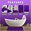 GC GAVENO CAVAILIA Grecian Grace 2 Piece Non Slip Bath Mat Set Purple Quick Dry Water Absorbent Bathroom Shower Mat & Pedestal Set