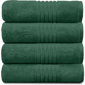 GC GAVENO CAVAILIA Hampton Royal 4 Pack Bath Sheet 80x140 Dark Green Egyptian Cotton Premier Super absorbent Towel
