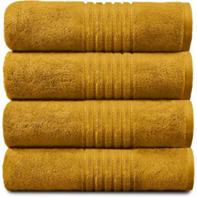 GC GAVENO CAVAILIA Hampton Royal 4 Pack Bath Sheet 80x140 Ochre Egyptian Cotton Premier Super absorbent Towel