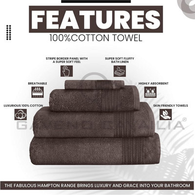 GC GAVENO CAVAILIA Hampton Royal 4 Pack Bath Sheet 80x140 Walnut Egyptian Cotton Premier Super absorbent Towel